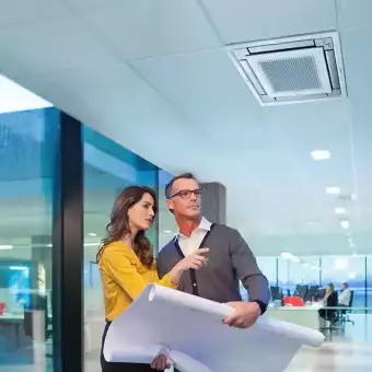 The quietest built-in cassette - a fully flat raster panel that fits perfectly to the ceiling and unique technology VRT