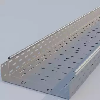 Flat cable tray with bolted connection - perforated