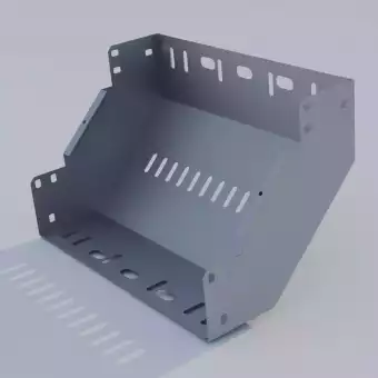 Vertical angle 90° with bolted connection - ascending, perforated